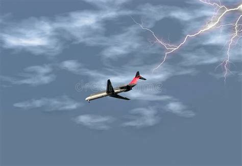 Airplane In Storm Royalty Free Stock Photo - Image: 180005