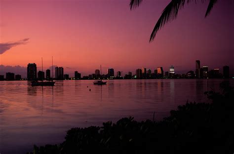 Skyline At Sunset In Miami, Florida Photograph by Amanda Clement