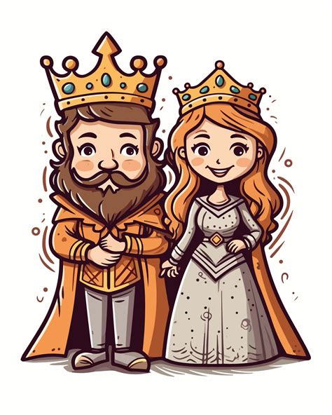 Cartoon king and queen with Crowns 23133608 Vector Art at Vecteezy