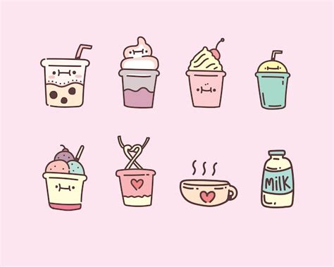 Premium Vector | Bubble milk tea vector illustration . milktea hand style doodle set