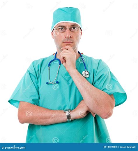 Surgeon in green scrubs stock image. Image of hospital - 14422489