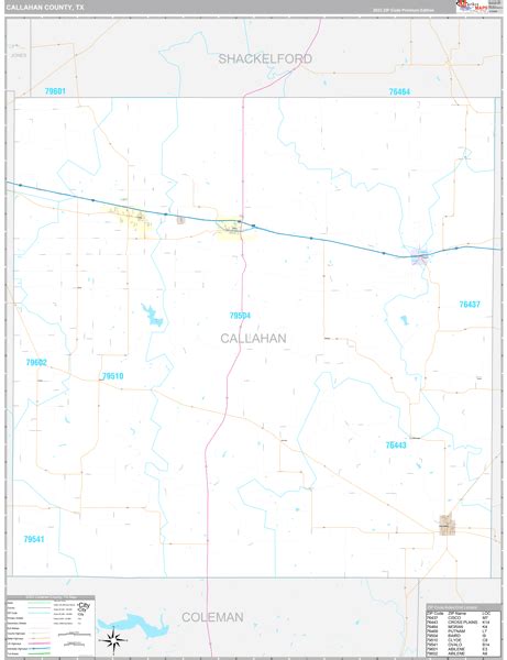 Callahan County, TX Wall Map Premium Style by MarketMAPS - MapSales