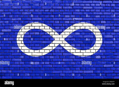 flag of Metis people painted on brick wall Stock Photo - Alamy