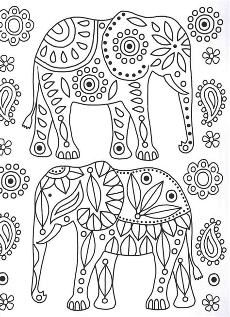 Elephants colouring page |Patterns Coloring Book | Elephant coloring page, Mandala coloring ...