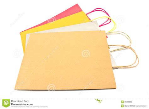 Colorful Paper Shopping Bags Stock Photo - Image of design, packet: 35386692