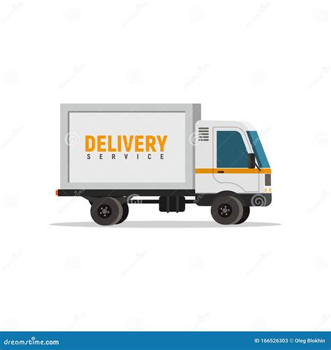 Cartoon Delivery Truck Isolated Vector Object. Cargo Auto On White ...