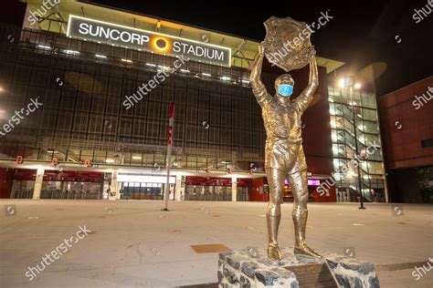 Wally Lewis Statue Seen Wearing Protective Editorial Stock Photo ...