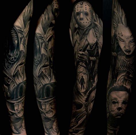 My Horror Sleeve by Tanner Drake at 12 Volt Tattoo, Chico Ca : tattoos