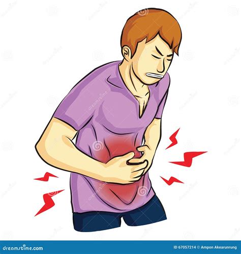 Douleur abdominale blessée illustration de vecteur. Illustration du ...