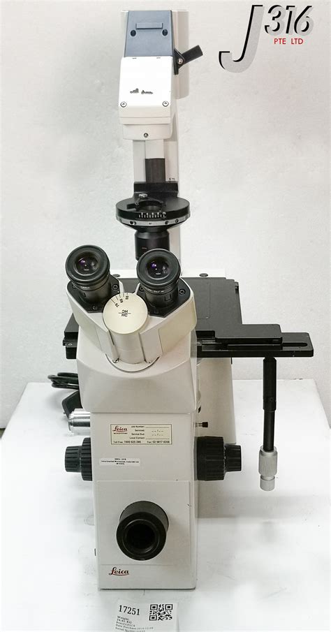 17251 LEICA LEICA INVERTED MICROSCOPE W/ LEICA LENS DMIRB - J316Gallery