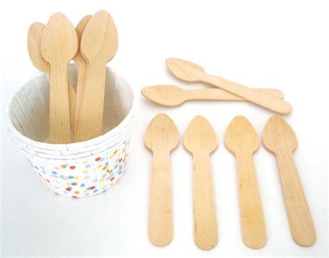 Mini Wooden Spoons Taster Wooden Spoons Ice Cream Spoons Crafting ...