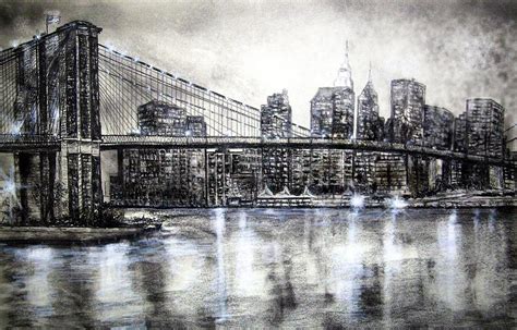 Brooklyn Bridge Drawing Drawing by Leland Castro