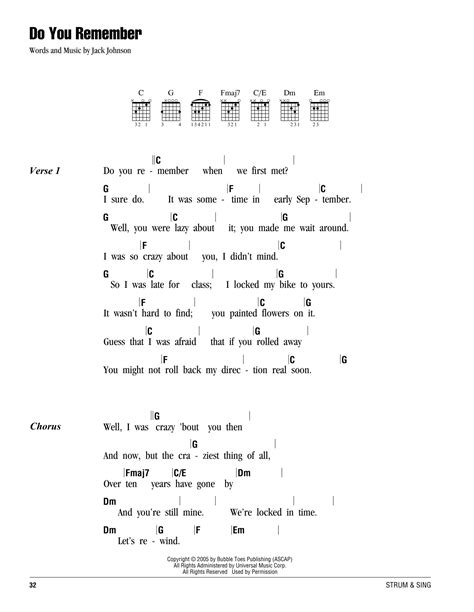 Do You Remember by Jack Johnson - Guitar Chords/Lyrics - Guitar Instructor