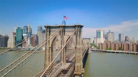 Aerial Drone View of New York Brooklyn Bridge, Stock Footage | VideoHive