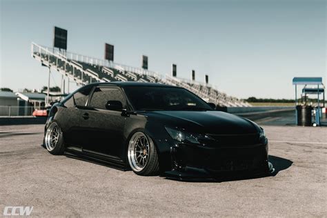 Bagged Black Scion TC - CCW D110 Wheels in Gunmetal With Polished Lips ...