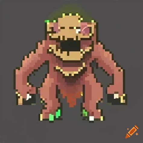 Pixel art monster inspired by mining on Craiyon