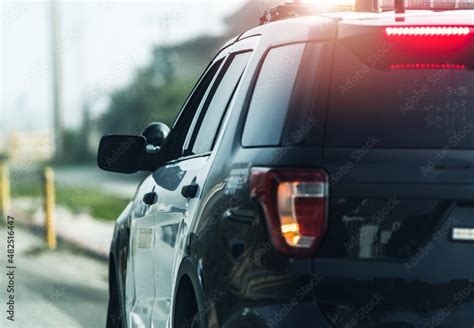 Police State Trooper Vehicle with Flashing Lights Stock Photo | Adobe Stock