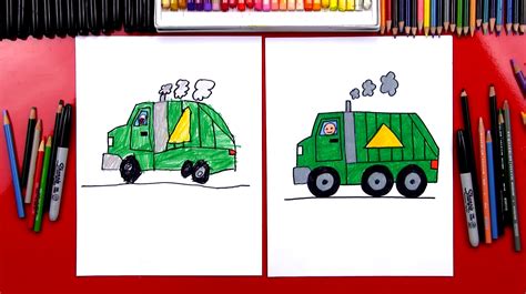 How To Draw A Garbage Truck - Art For Kids Hub