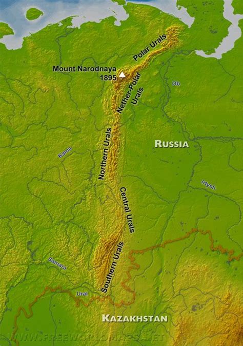 Ural Mountains map | Ural mountains, Map, Teaching geography