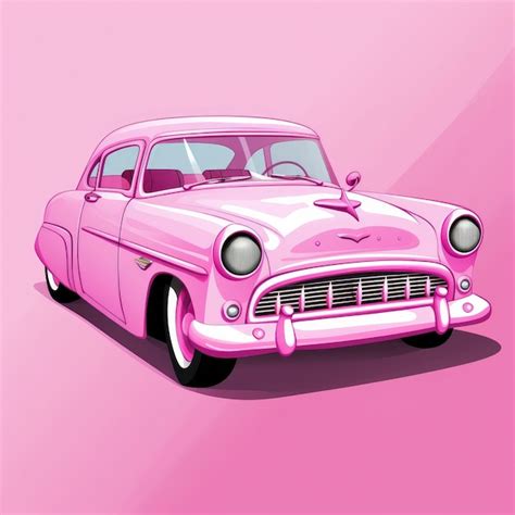 Premium AI Image | Illustration of a pink classic convertible car Pink car on the background ...