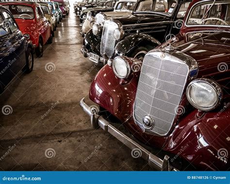 Collection of Old Retro, Mythic and Vintage Cars in Museum Editorial Photo - Image of ...