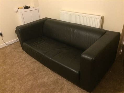 IKEA BLACK LEATHER KLIPPAN SOFA | in Southside, Glasgow | Gumtree