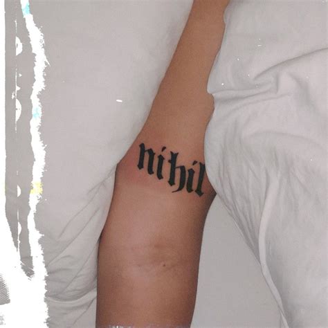 Nihilist / Nihilism nihil gothic font tattoo Funky Tattoos, Badass Tattoos, Cool Tattoos ...