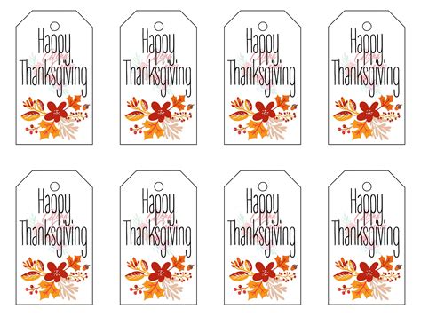 Happy Thanksgiving Printable Tags Instant Digital Download | Etsy