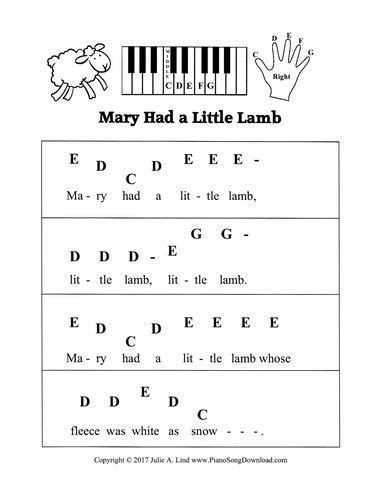 Mary Had A Little Lamb Trumpet Finger Chart