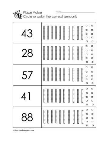 simple place value worksheets | Drawing Rita