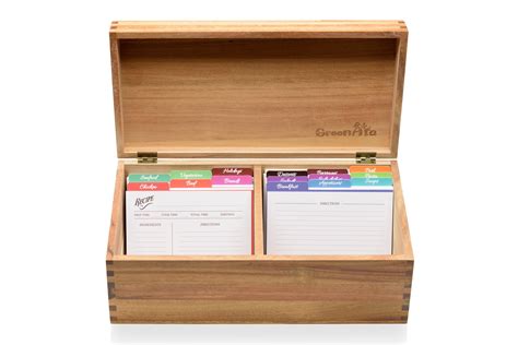 Recipe Box Wood Recipe Box Recipe Card Box Index Card Box Recipe Cards ...