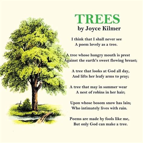 Joyce Kilmer - Trees- Poem - found on Bing Short Nature Quotes, Nature ...