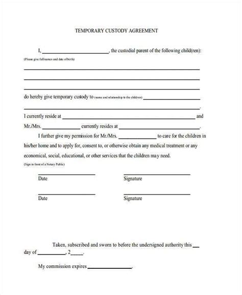 50 50 Custody Agreement Template | Custody agreement, Custody, Guardianship