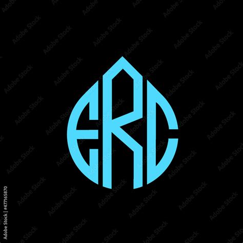 ERC letter logo design on black background. ERC circle letter logo design with ellipse shape ...