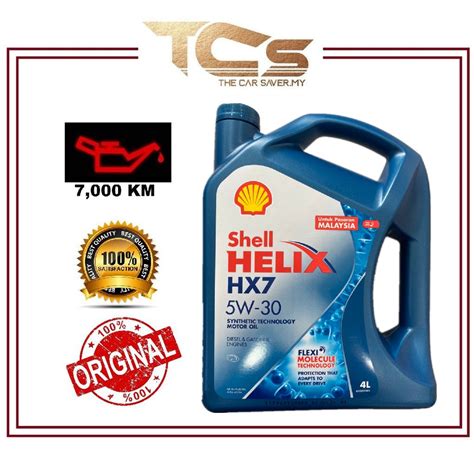 SHELL Helix HX7 X 5W30 Semi Synthetic Engine Oil API SN PLUS (4L)Untuk Pasaran Malaysia | Shopee ...