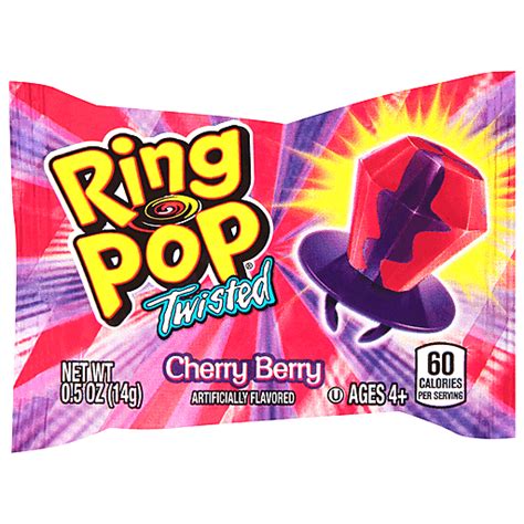 Ring Pop Candy, Cherry Berry, Twisted 0.5 oz | Lollipops & Suckers ...