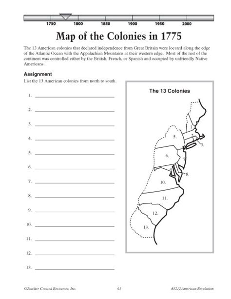 Map of the Colonies in 1775 | Education World