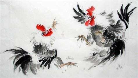 Symbolic Rooster Chinese painting - Art Kaleidoscope