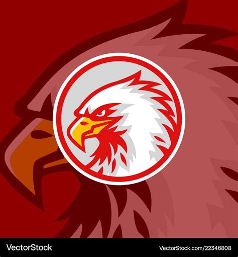 Eagle head red background logo design sign Vector Image