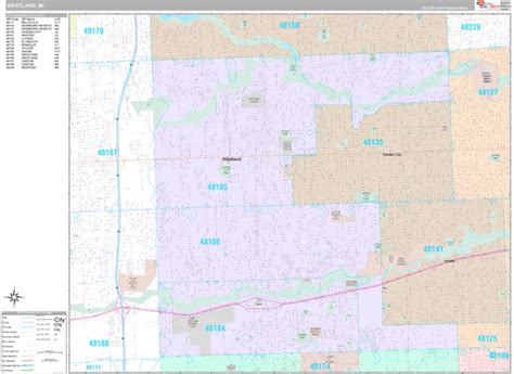 Westland Michigan Wall Map (Premium Style) by MarketMAPS