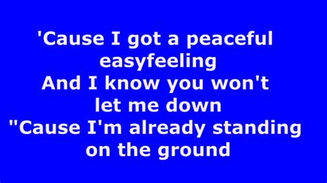 Peaceful Easy Feeling - Eagles - with lyrics Chords - Chordify