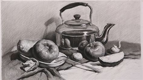 Still Life Charcoal Drawings