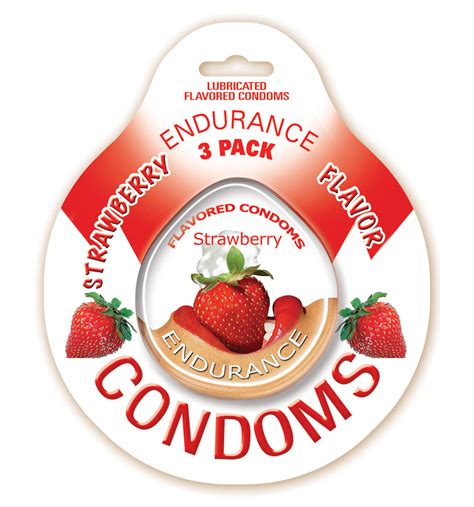 Endurance Strawberry Flavored Condom - 3pk – Condom-USA