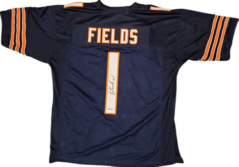 Justin Fields Autographed Signed ! Chicago Bears Blue Jersey Beckett ...