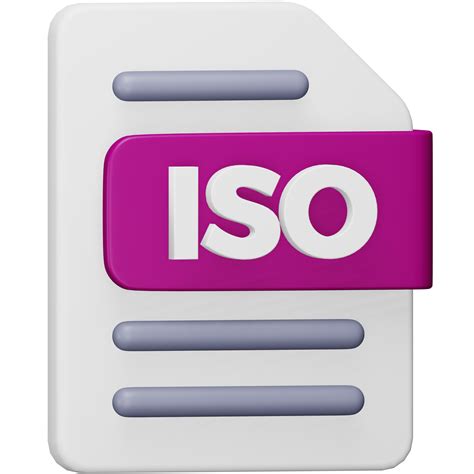 Iso file format 3d rendering isometric icon. 15081401 PNG