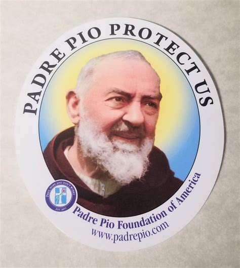 Padre Pio Protect Us Sticker - 2 for $1.00 - Padre Pio Foundation of ...