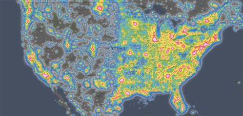 Light Pollution map of the Contiguous USA. : MapPorn