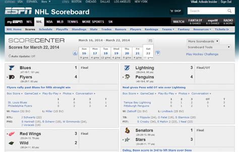 ESPN NHL Scoreboard - FreeStyler.WS