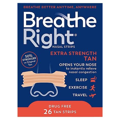 Breathe Right Extra Strength Tan Nasal Strips, 26 count - Fairway