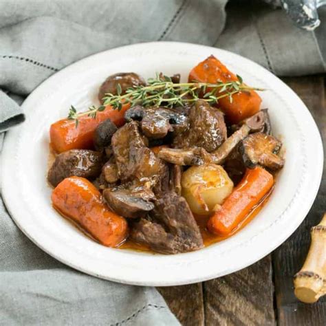 Slow Cooker Beef Stew with Mushrooms - That Skinny Chick Can Bake